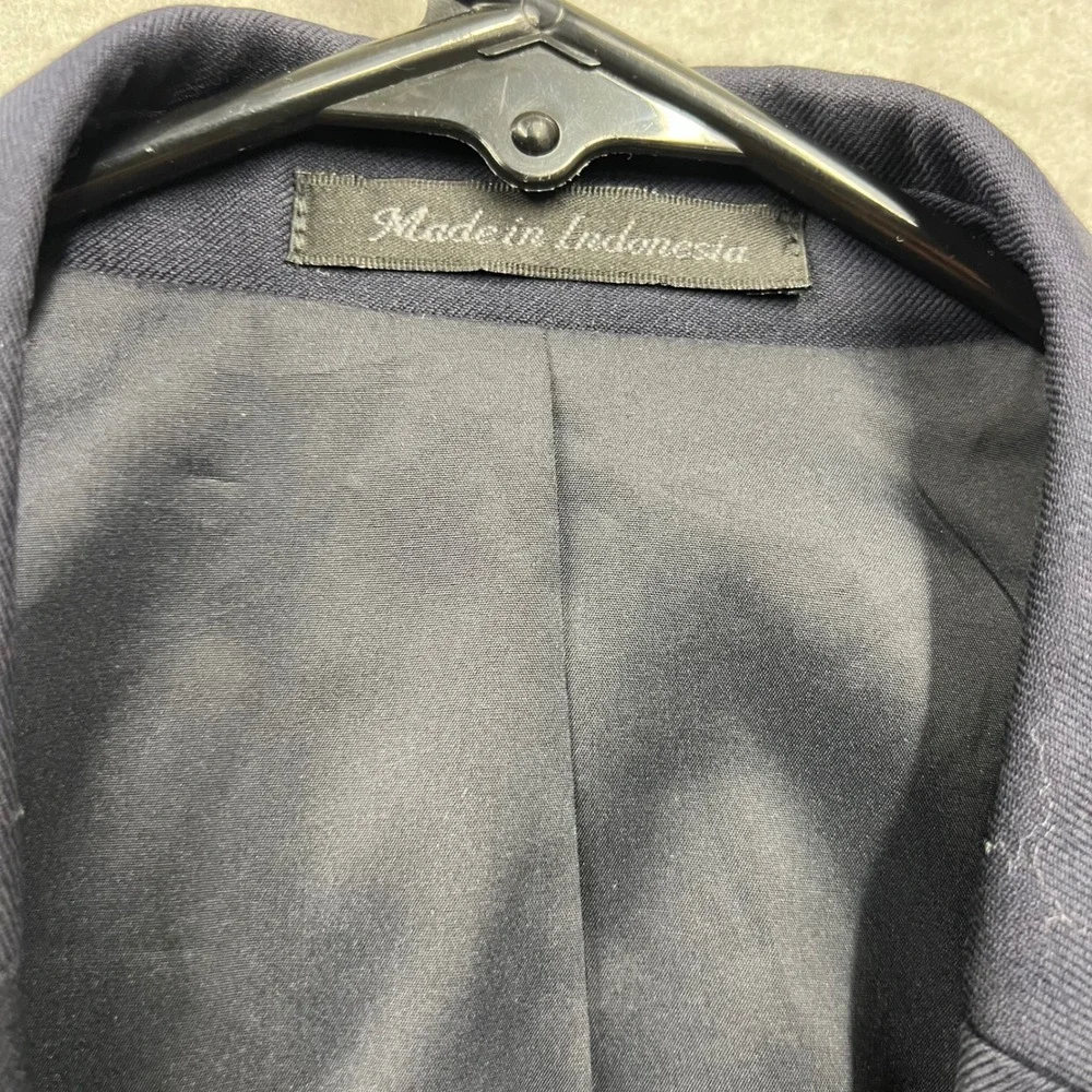 Lauren Ralph Lauren Mens Navy Blue 100% Wool Gold Button Blazer Sport Coat 40L